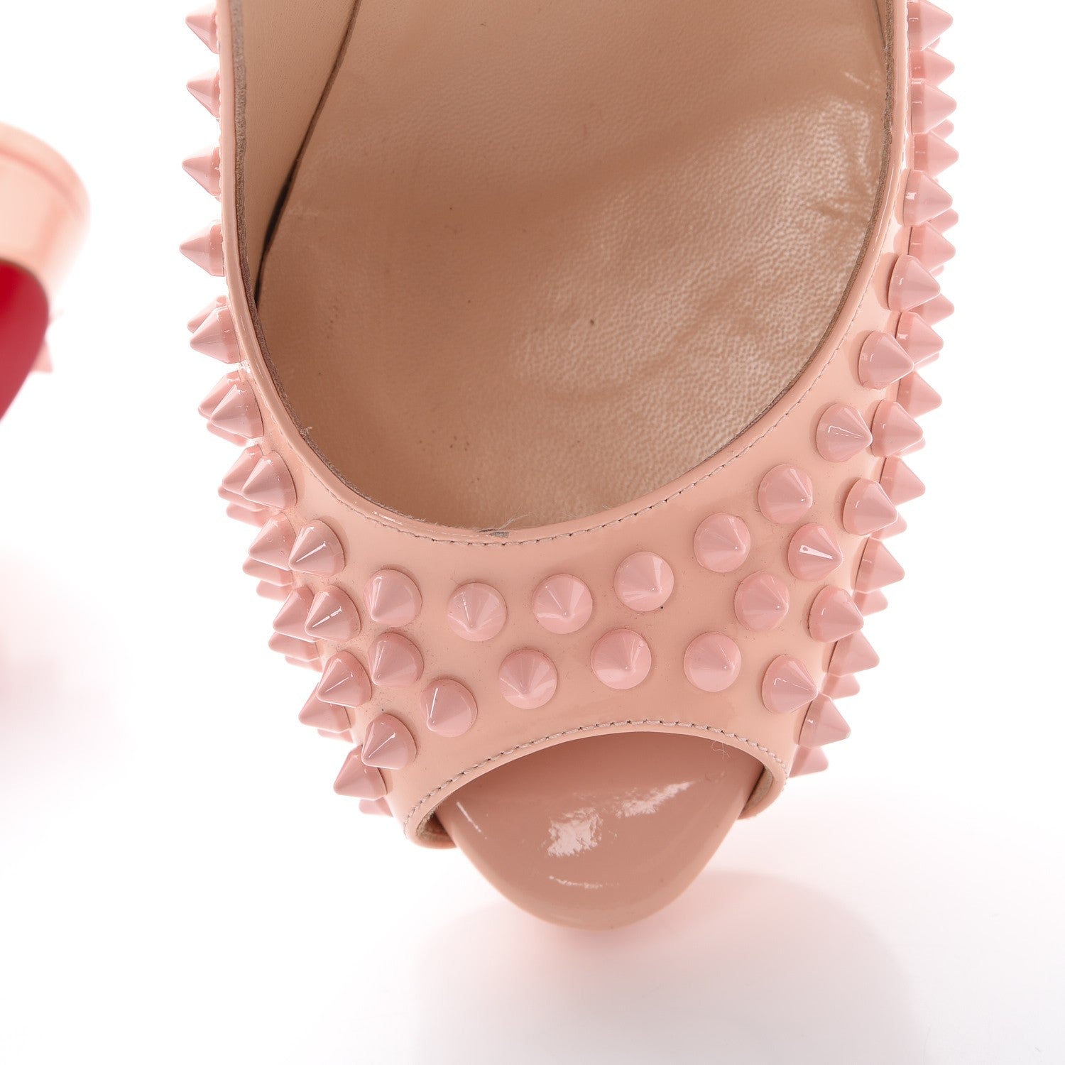 Christian Louboutin Patent Lady Peep Spikes 150 Pumps 39.5 Pink 13 of 13