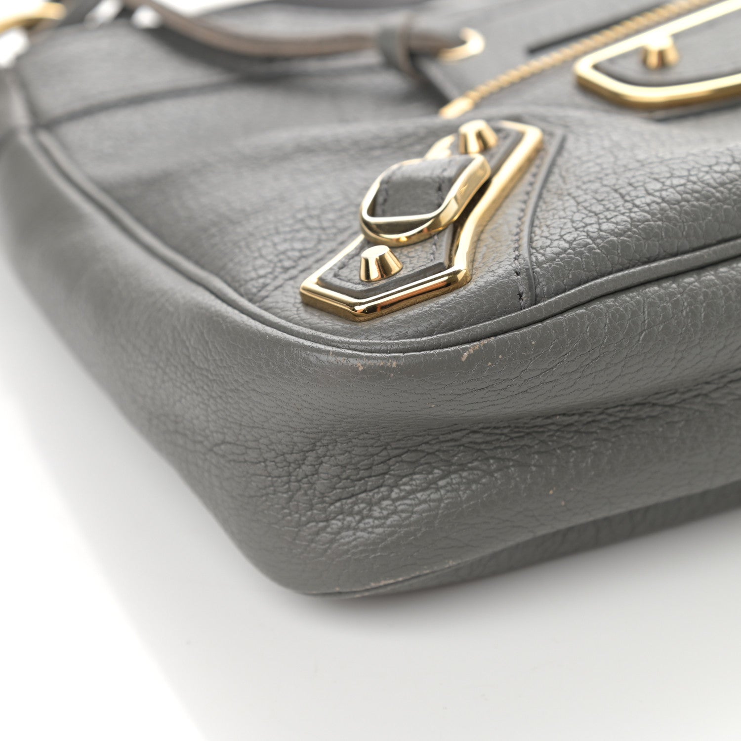 Balenciaga Chevre Gold Metallic Edge Hardware Hip Gris Acier 9 of 15