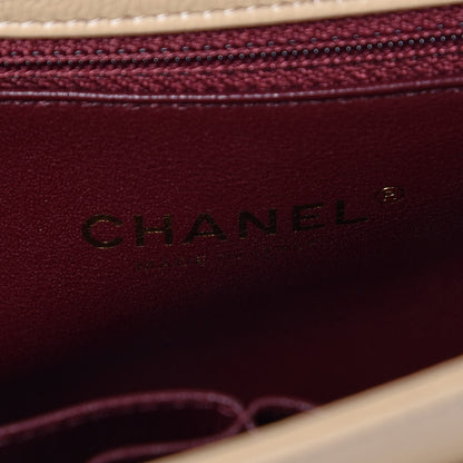 Chanel Shiny Goatskin Diagonal Quilted Small Flap Beige 6 of 8