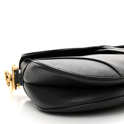 Christian Dior Grained Calfskin Saddle Bag Black 9 of 10