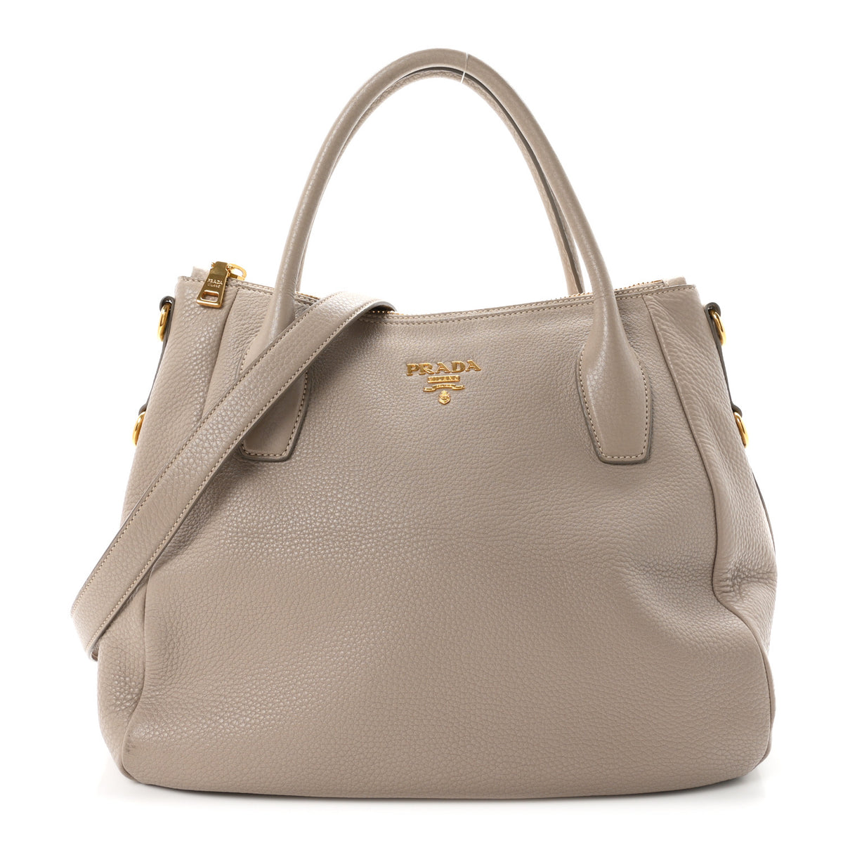 Prada Vitello Daino Shoulder Bag Pomice 1 of 10