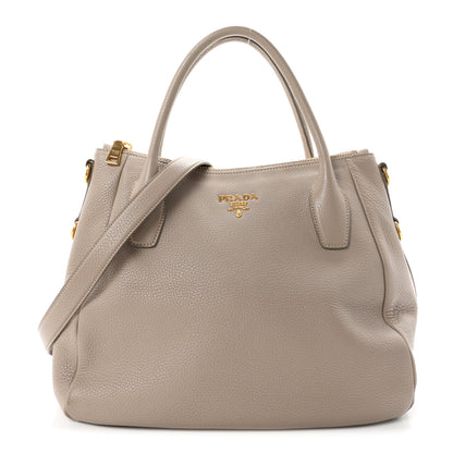 Prada Vitello Daino Shoulder Bag Pomice 1 of 10