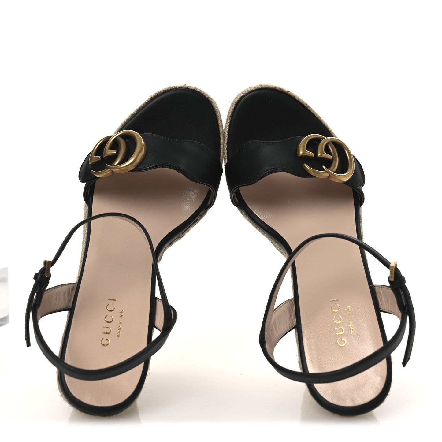 Nappa Matelasse GG Marmont Slingback Platform 45/130mm Espadrille Wedges 36 Black