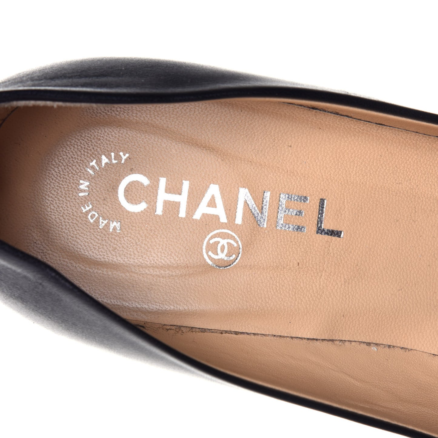Lambskin Patent Cap Toe CC Pumps 39.5 Black