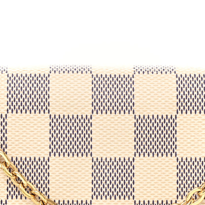 Louis Vuitton Damier Azur Pochette Felicie Chain Wallet Rose Ballerine 12 of 15