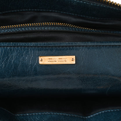 Miu Miu Vitello Shine Zip Tote Denim 6 of 12