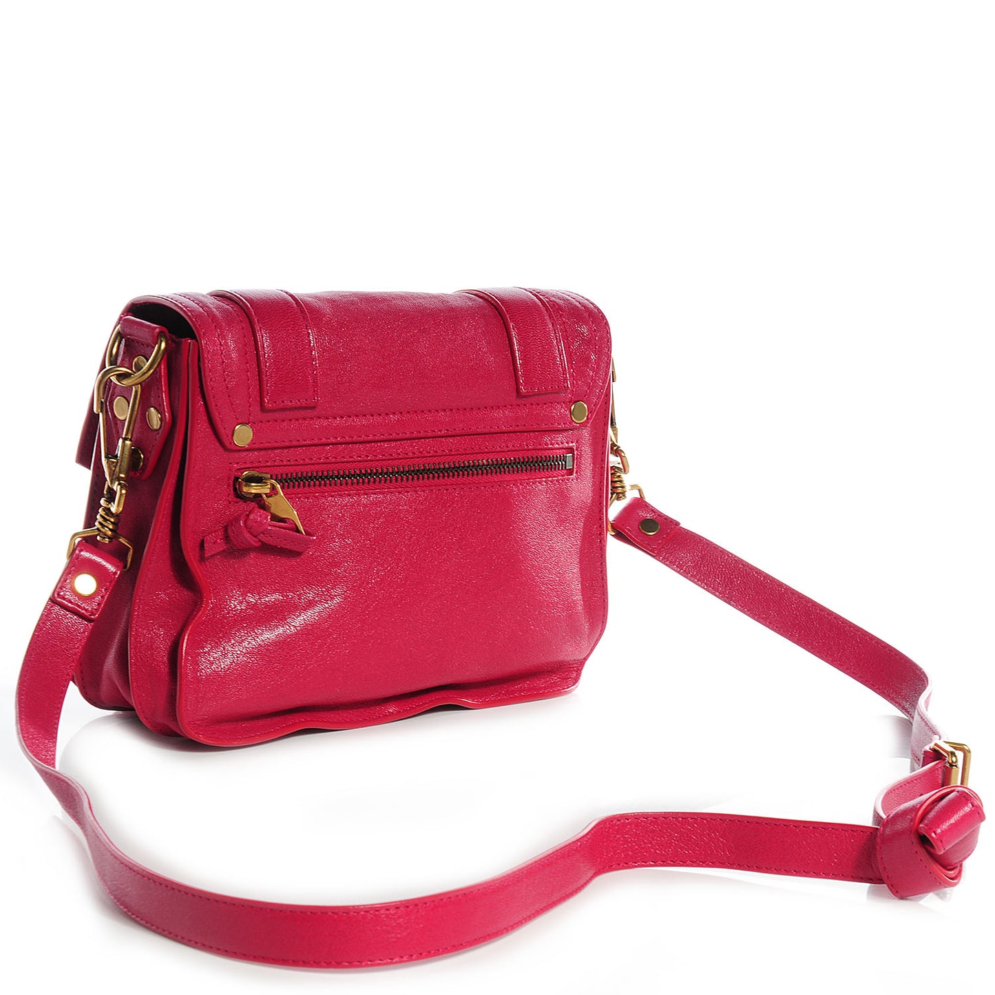 Leather PS1 Mini Pouch Messenger Bag Raspberry