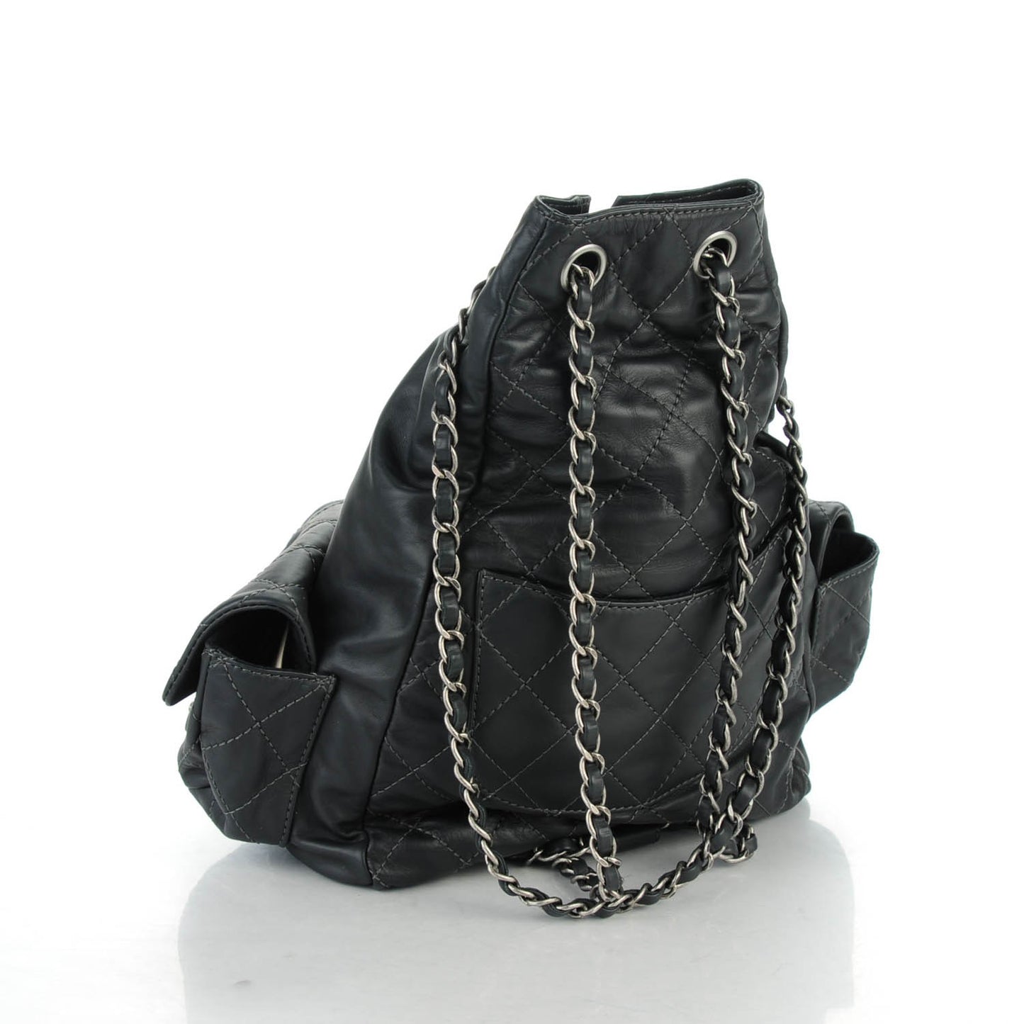 Calfskin Large Backpack Is Back Dark Grey