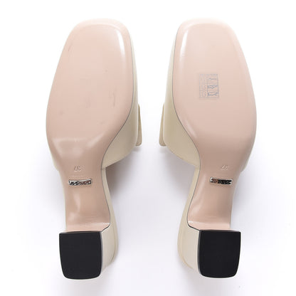 Gucci Malaga Kid Crystal Square G Madelyn Mules 37 Vintage White 5 of 10