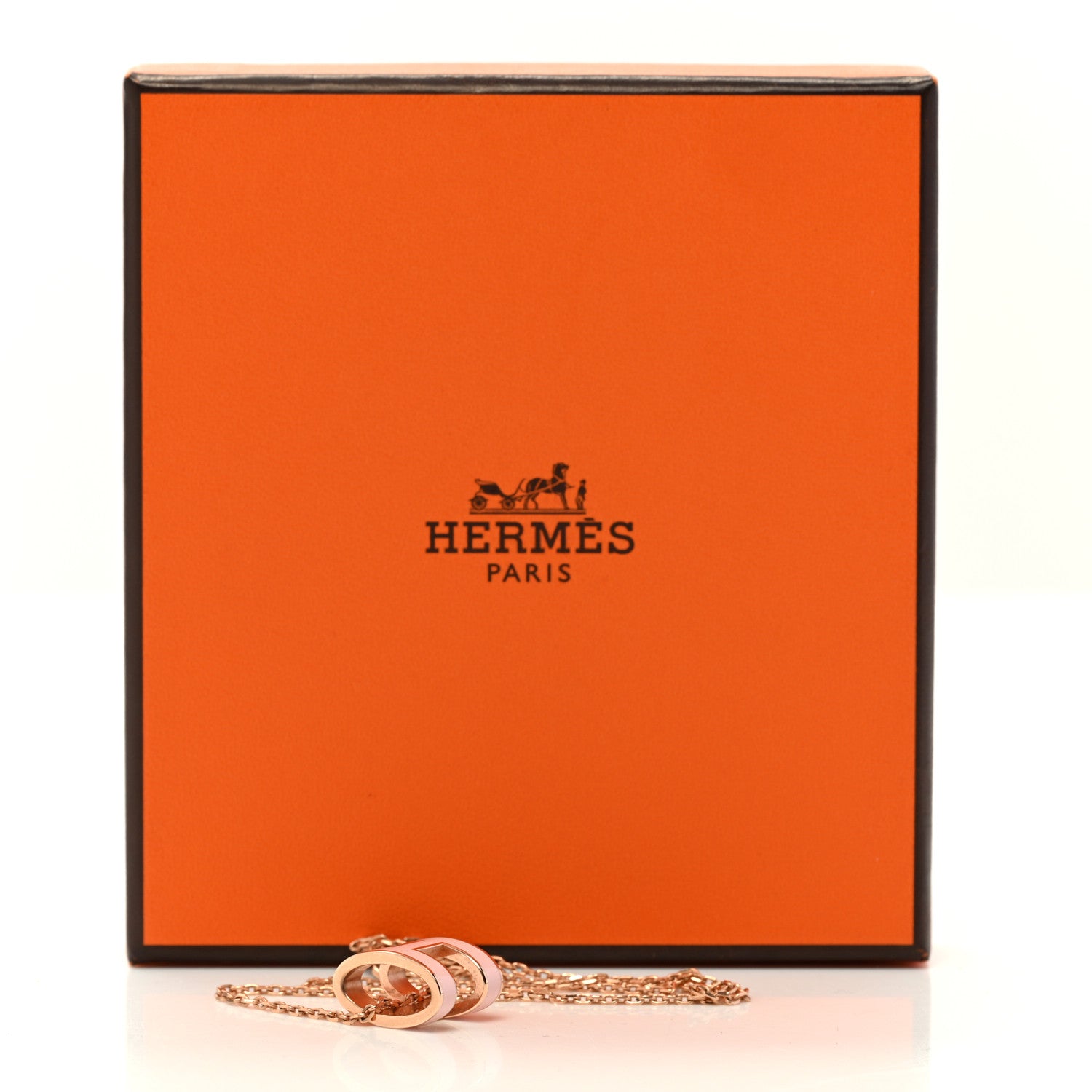 Hermes Lacquered Rose Gold Pop H Pendant Necklace Rose Dragee 7 of 7