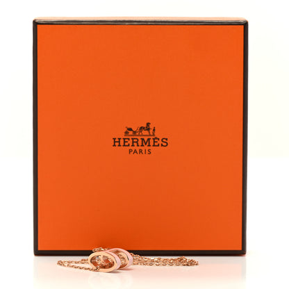 Hermes Lacquered Rose Gold Pop H Pendant Necklace Rose Dragee 7 of 7