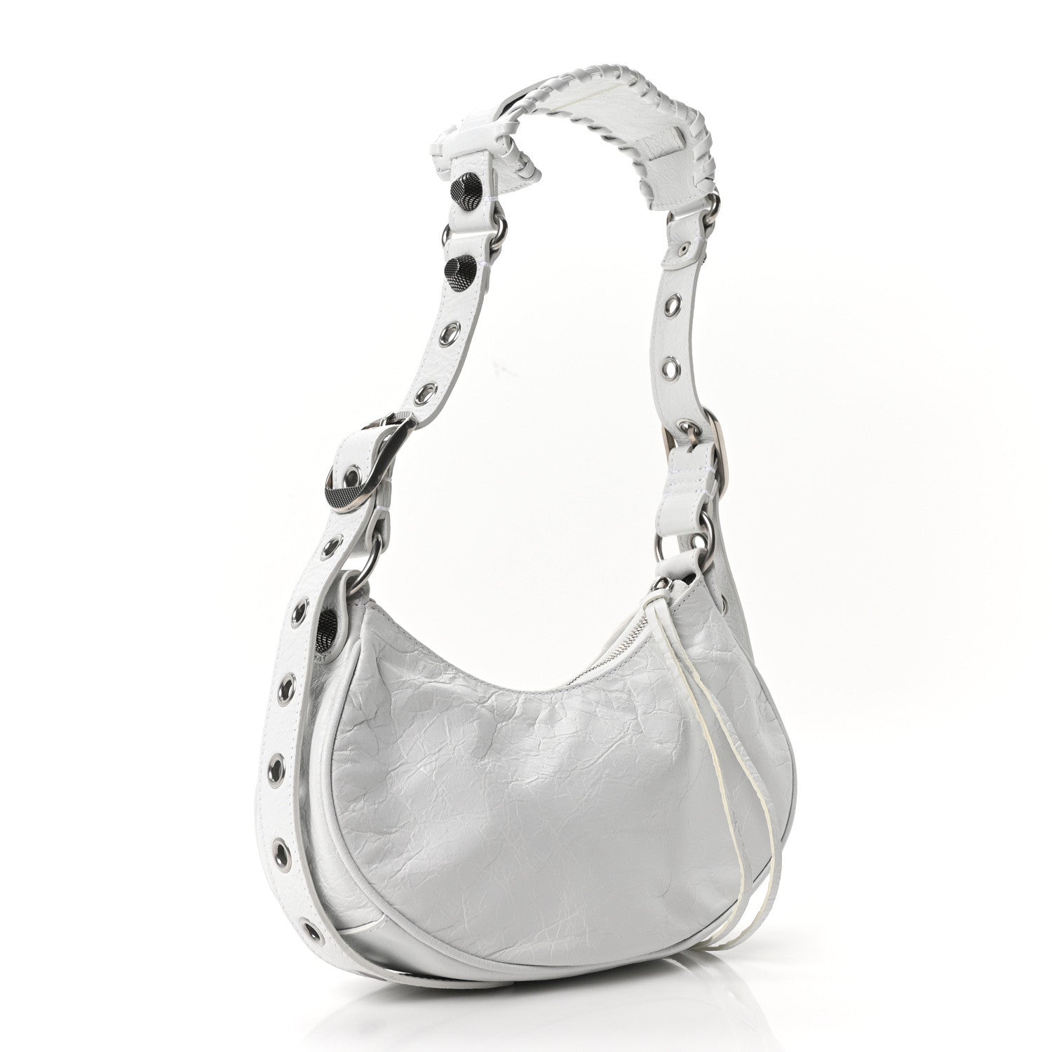 Balenciaga Agneau Arena Lunar New Year Graffiti Logo Le Cagole Shoulder Bag XS Optic White 4 of 11