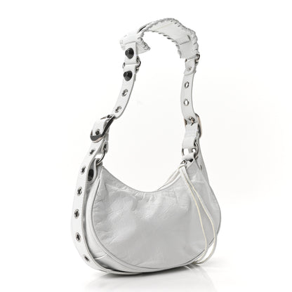Balenciaga Agneau Arena Lunar New Year Graffiti Logo Le Cagole Shoulder Bag XS Optic White 4 of 11