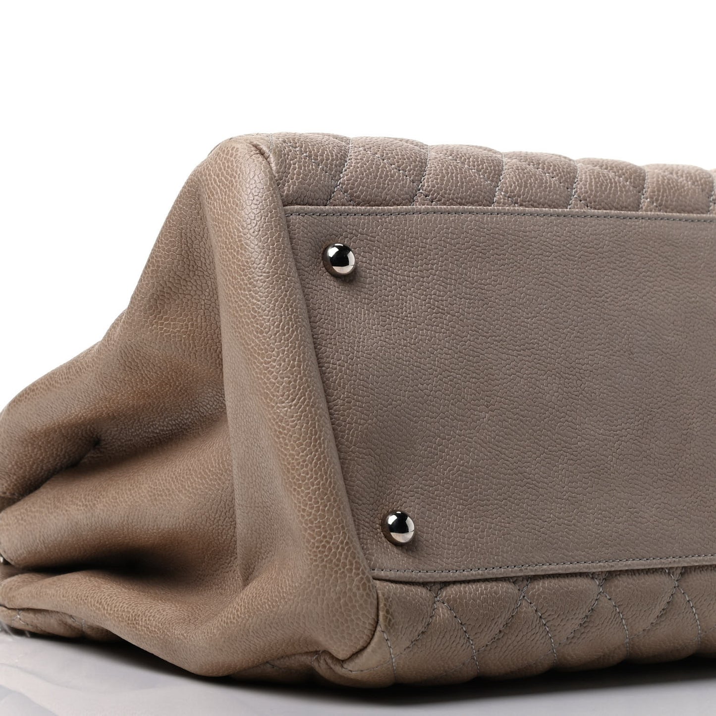 Caviar Quilted Large Just Mademoiselle Bowling Bag Grey