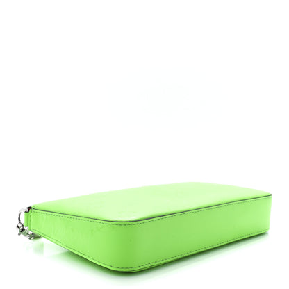 Christian Louboutin Calfskin Loubila Loubinthesky Chain Clutch Neon Green 4 of 10