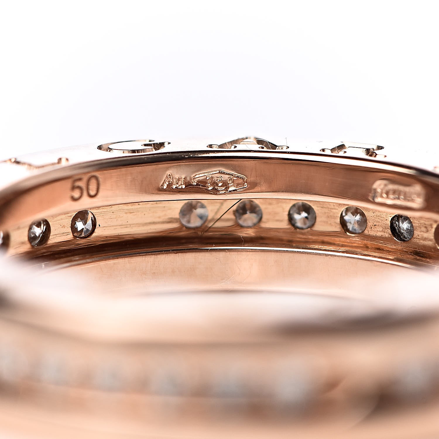 Bulgari 18K Rose Gold Diamond B.Zero1 Band Pave Ring 50 5.25 7 of 8