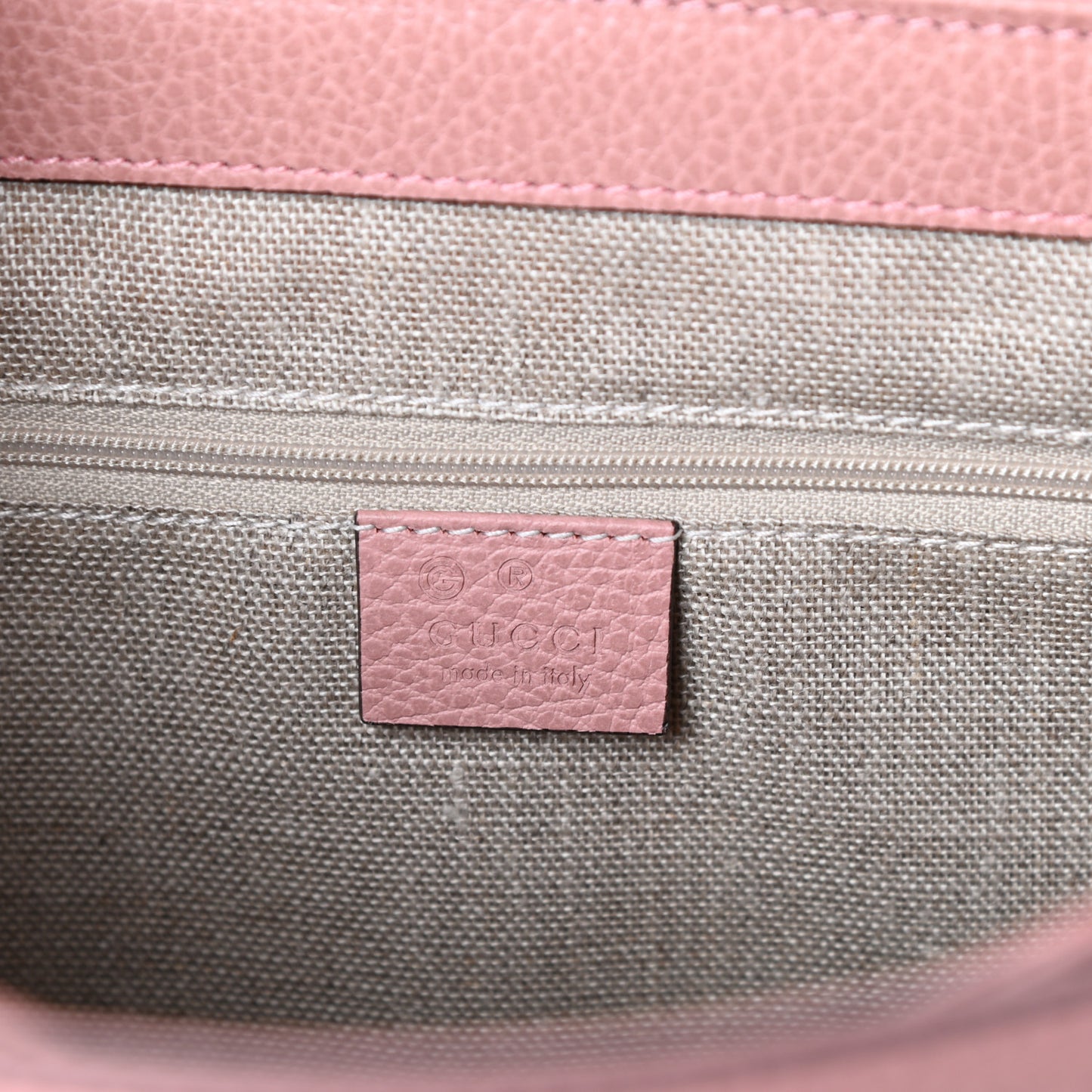 Dollar Calfskin Medium Interlocking G Top Handle Shoulder Bag Soft Pink