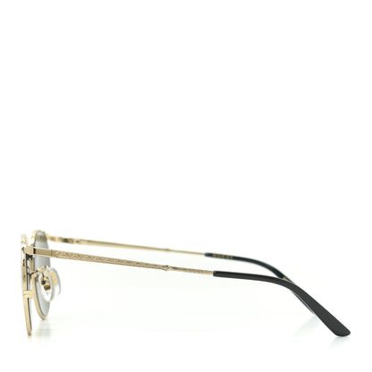 Gucci Metallic Round Eye Sunglasses GG0238S Gold Black 3 of 7