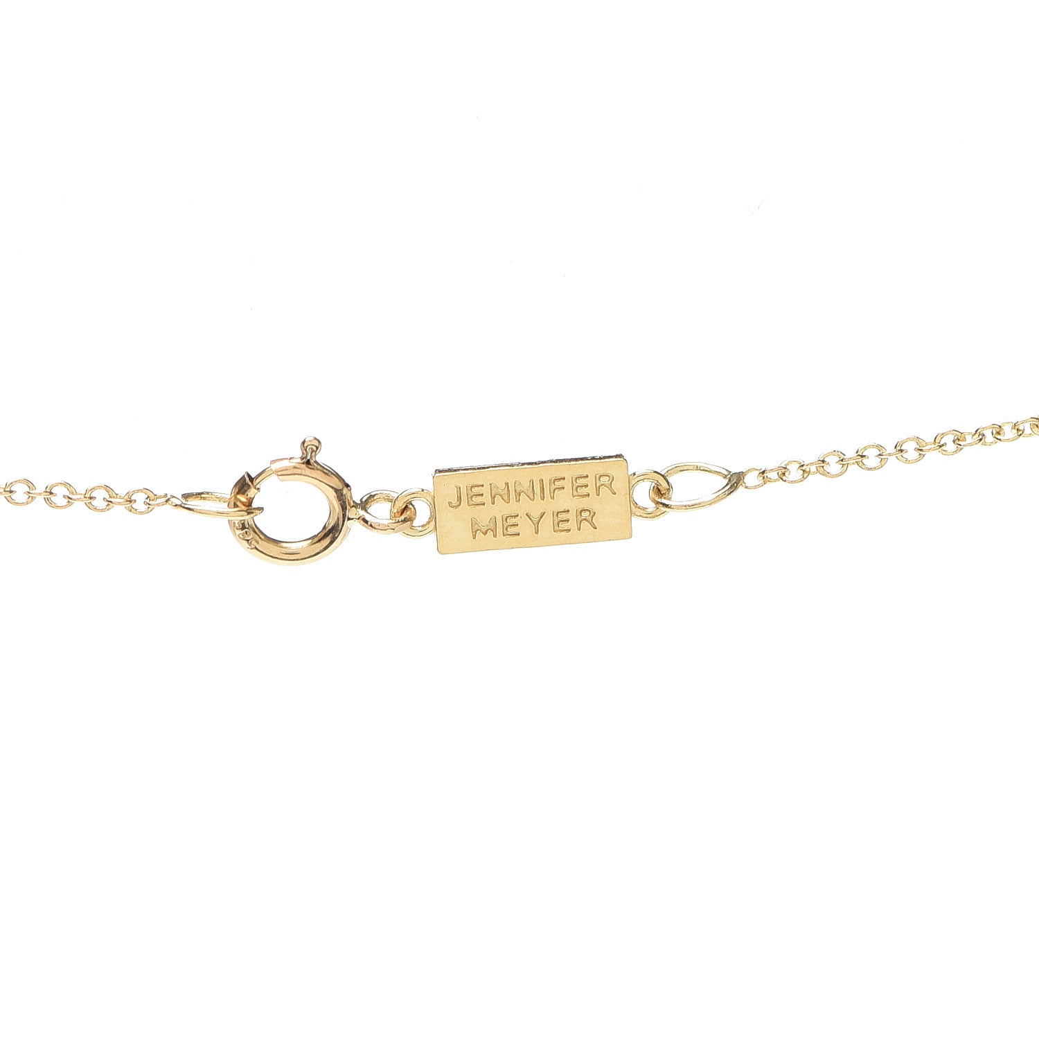 Jennifer Meyer 18K Yellow Gold Diamond Letter L Disc Necklace 4 of 5