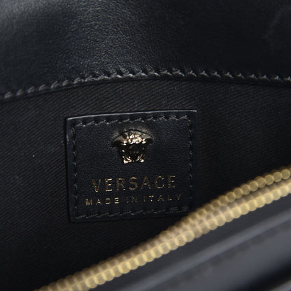 Versace Calfskin Palazzo Crystal Chain Evening Bag Black 6 of 6