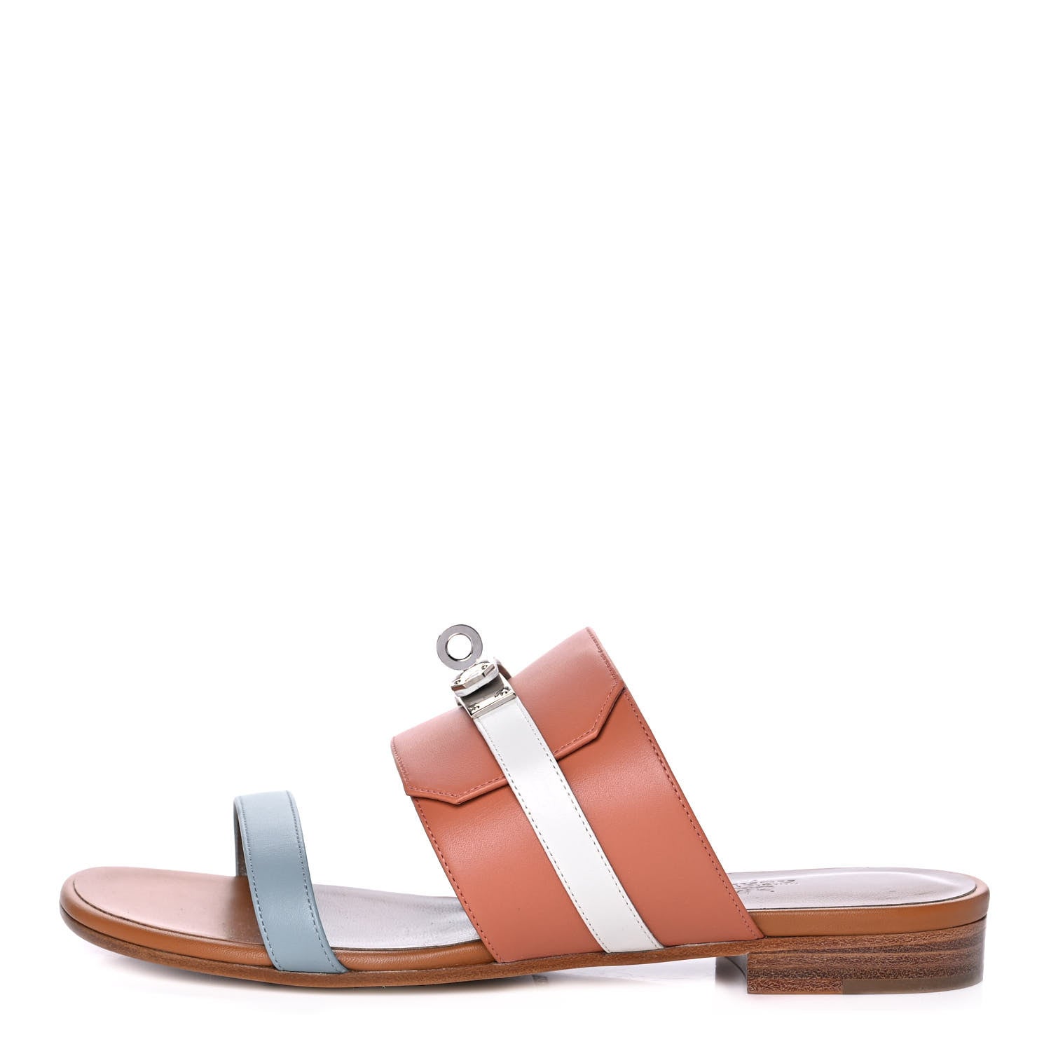 Hermes Calfskin Avenue Sandals 37 Rose Bubinga 1 of 9