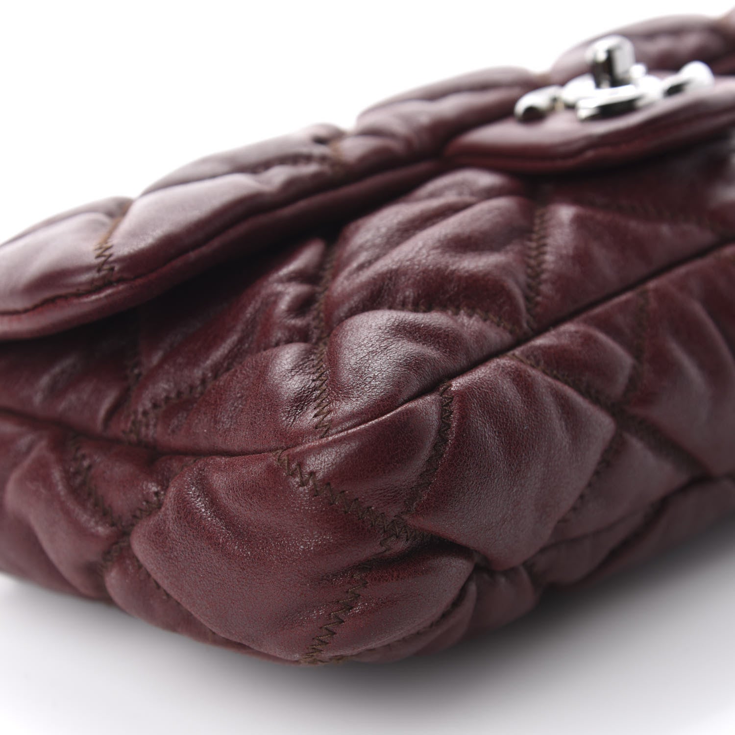 Chanel Calfskin Small Bubble Quilt Flap Burgundy 6 of 10