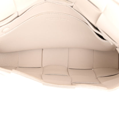 Bottega Veneta Lambskin Maxi Intrecciato Small Cassette Crossbody Bag White 5 of 13