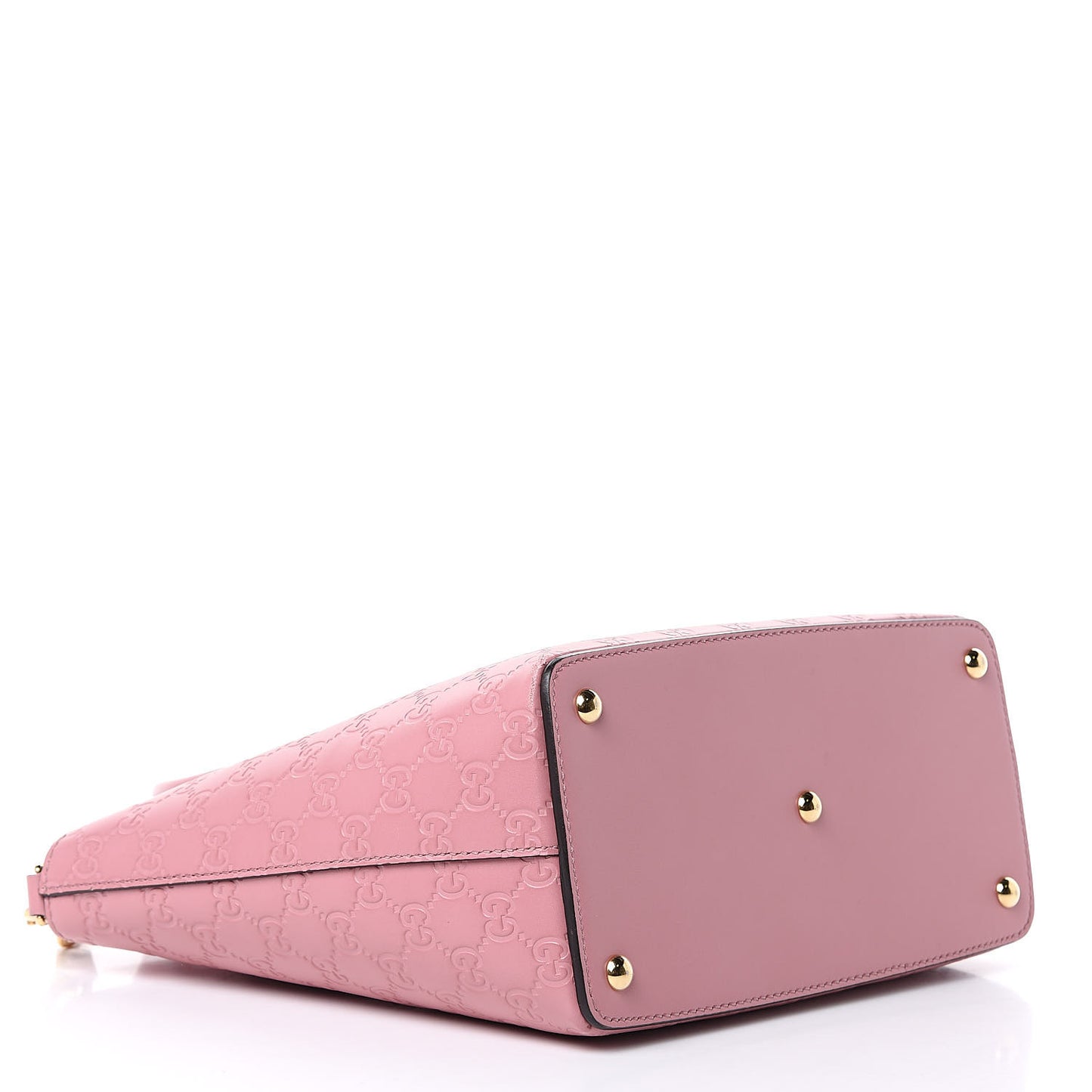 Guccissima Signature Small Zippered Bucket Tote Rose Baby Candy