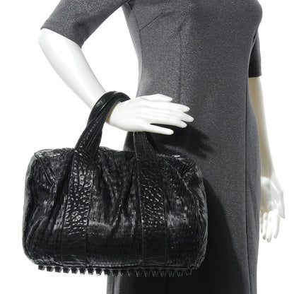 Alexander Wang Leather Laser Cut Rocco Duffel w Black Nickel Hardware Black 2 of 6