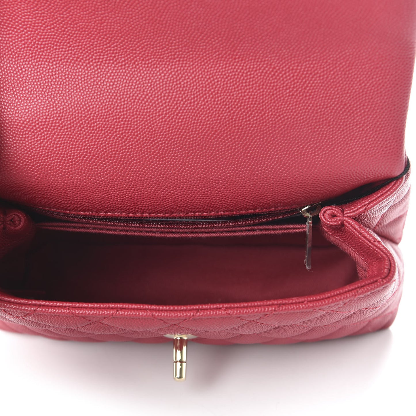 Caviar Quilted Mini Coco Handle Flap Fuchsia