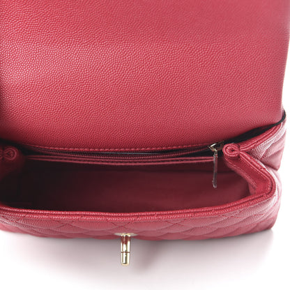Chanel Caviar Quilted Mini Coco Handle Flap Fuchsia 5 of 10