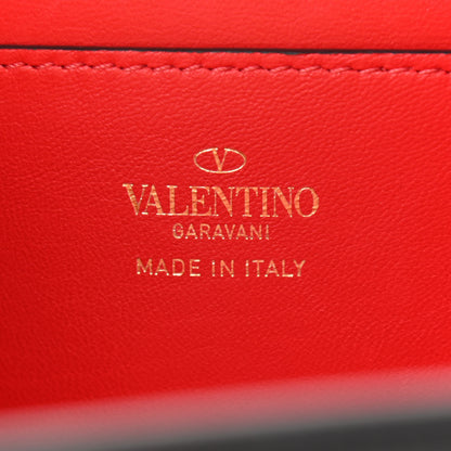 Valentino Garavani Grainy Calfskin Rockstud Alcove Box Clutch Black 6 of 10