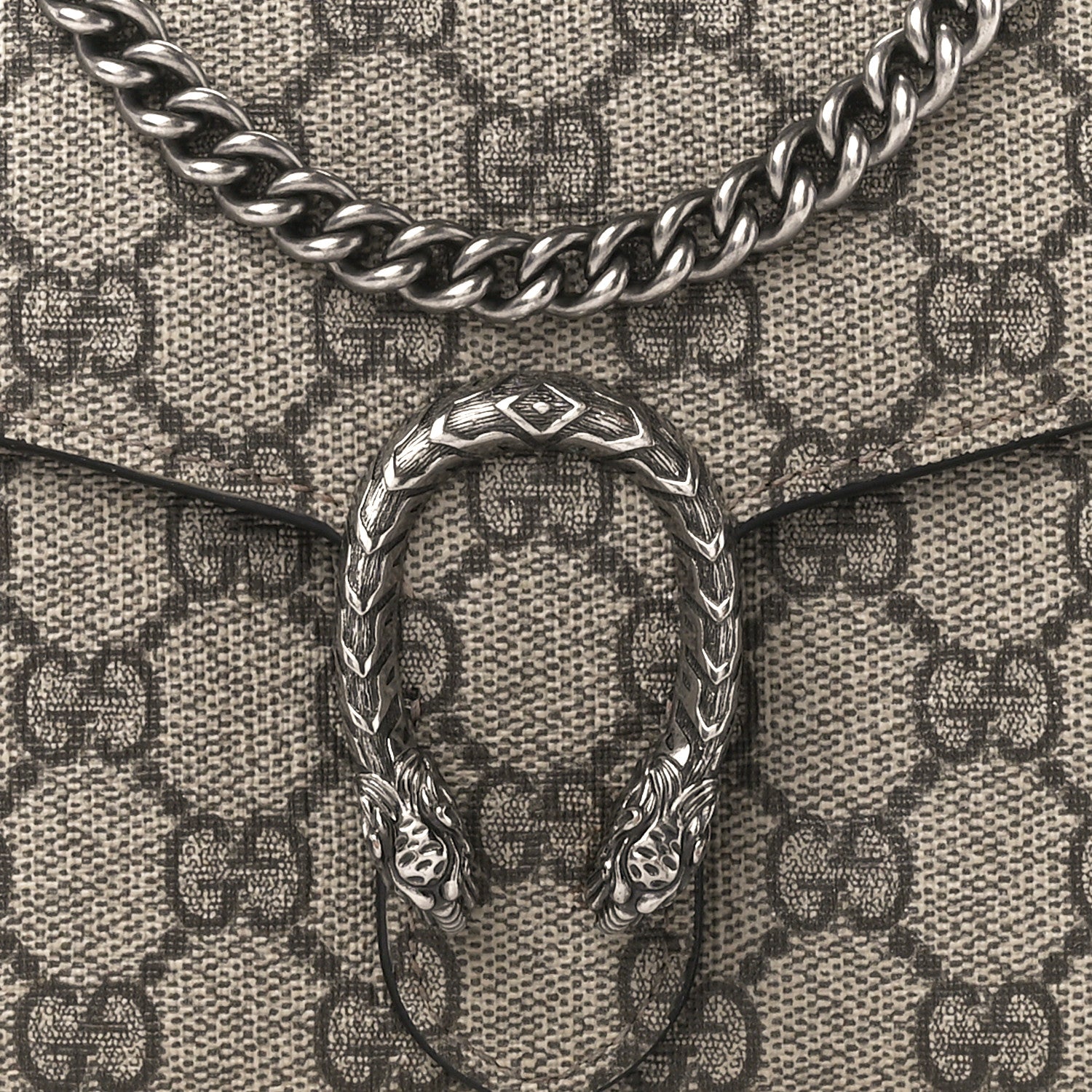 Gucci GG Supreme Monogram Mini Dionysus Chain Wallet Beige Black 8 of 10