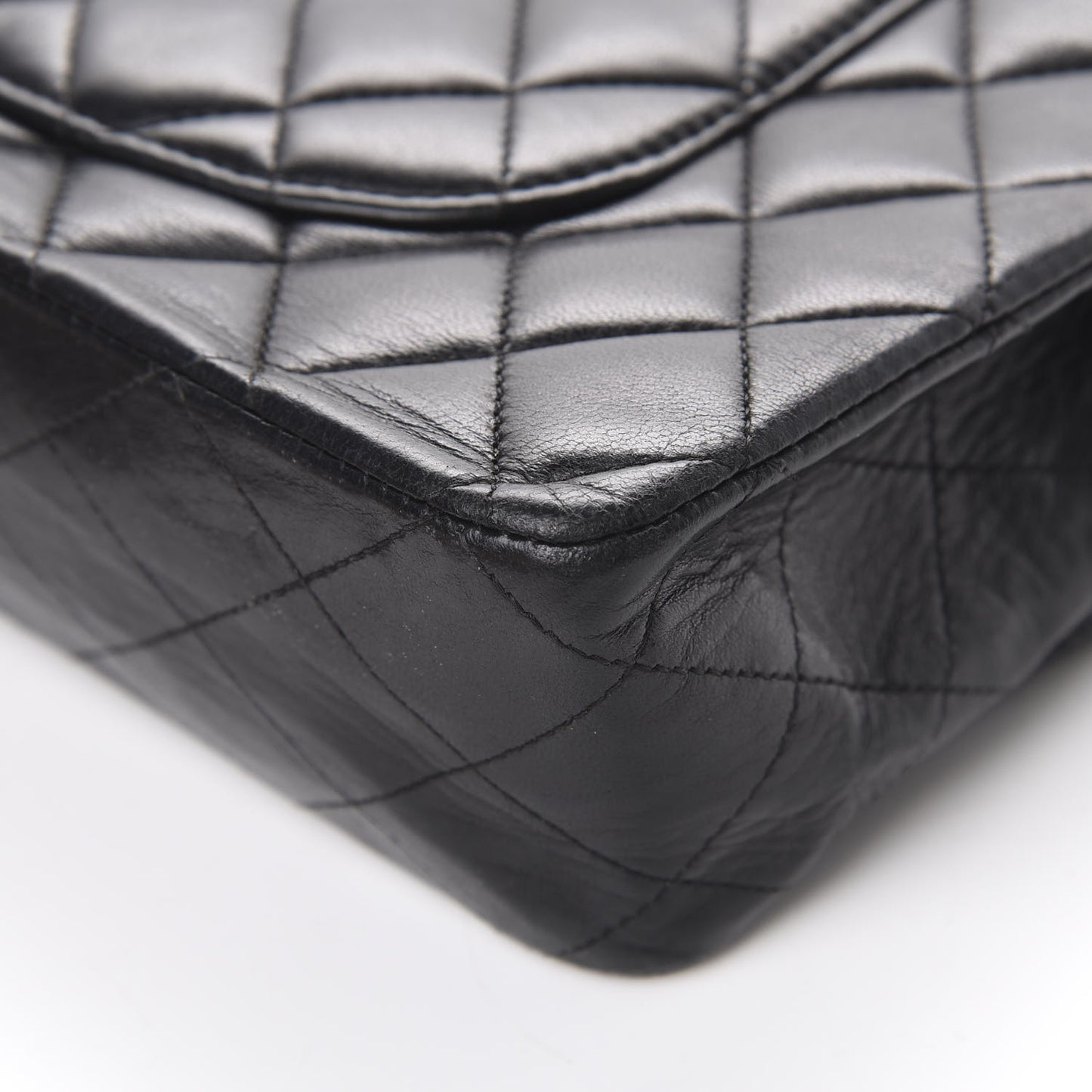 Lambskin Quilted Medium Double Flap Black