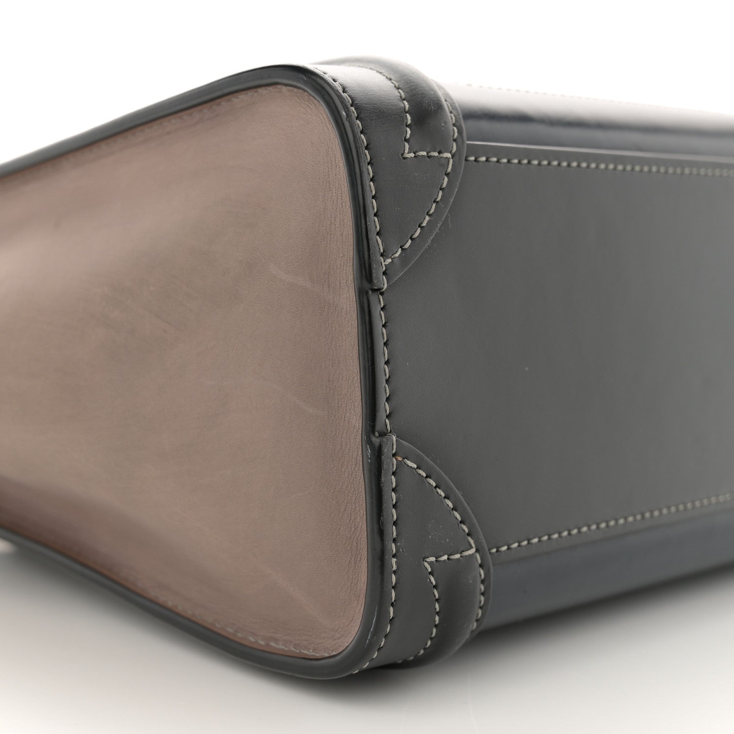 Celine Glazed Calfskin Nano Bi-Color Luggage Dark Blue 8 of 13