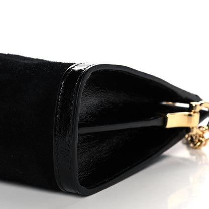 Gucci Suede Patent GG Web Small Ophidia Chain Shoulder Bag Black 11 of 14