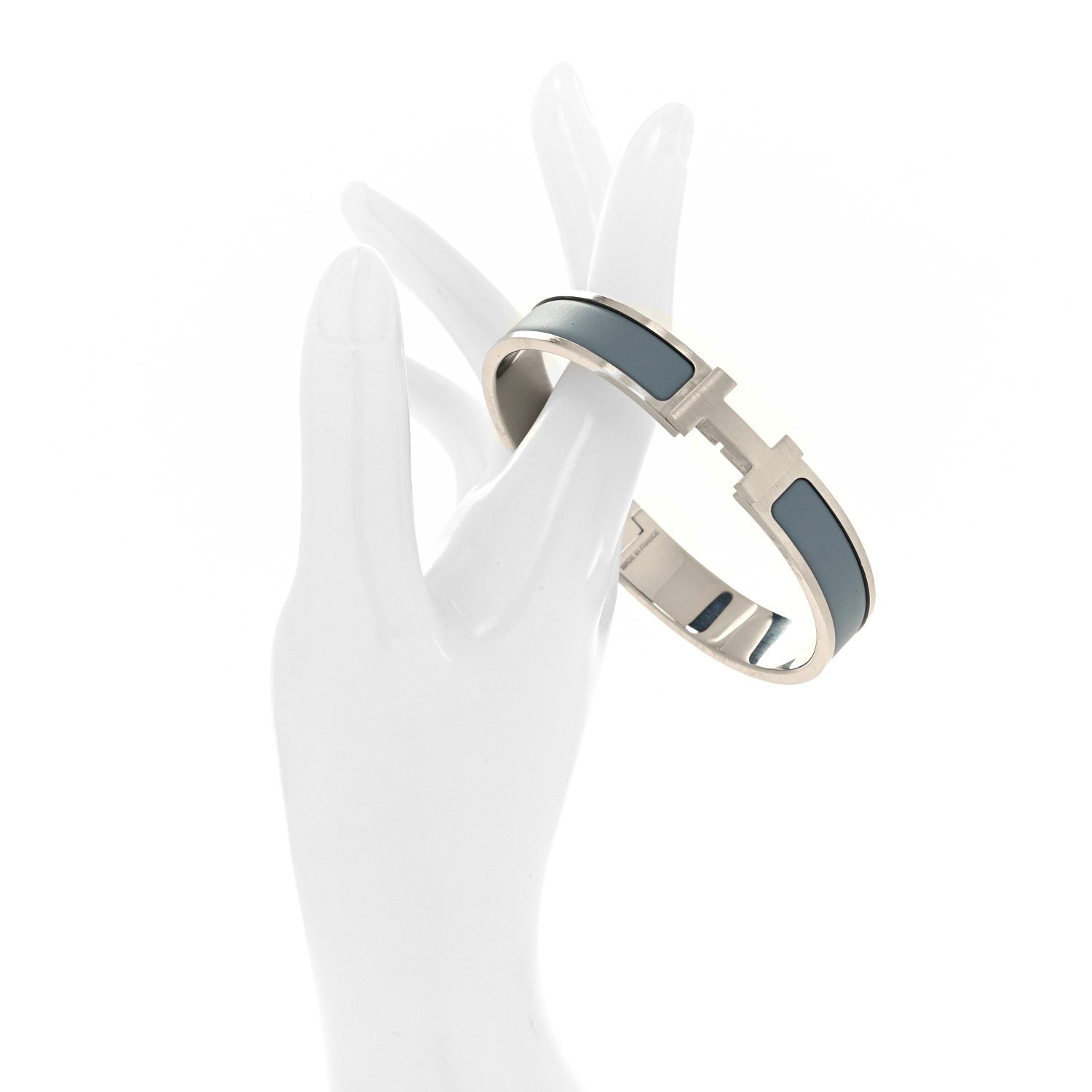Hermes Enamel Narrow Clic Clac HH Bracelet GM Gris Orage 2 of 5