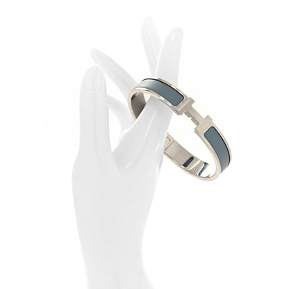 Hermes Enamel Narrow Clic Clac HH Bracelet GM Gris Orage 2 of 5
