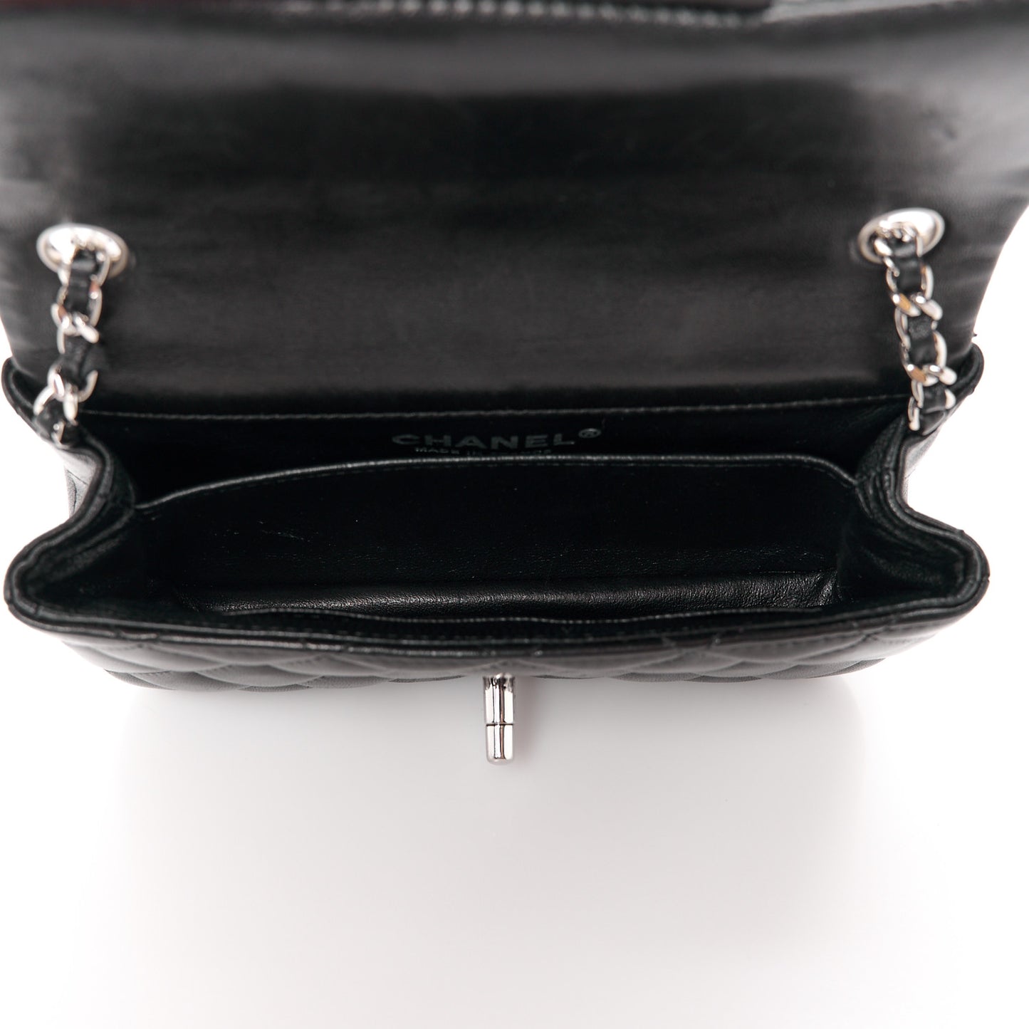 Lambskin Quilted Extra Mini Flap Black