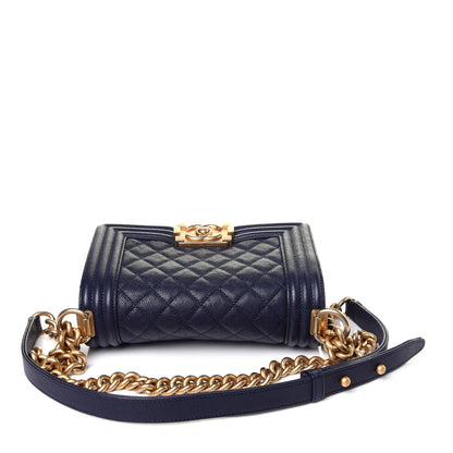 Chanel Caviar Quilted Small Boy Flap Navy 19 of 23