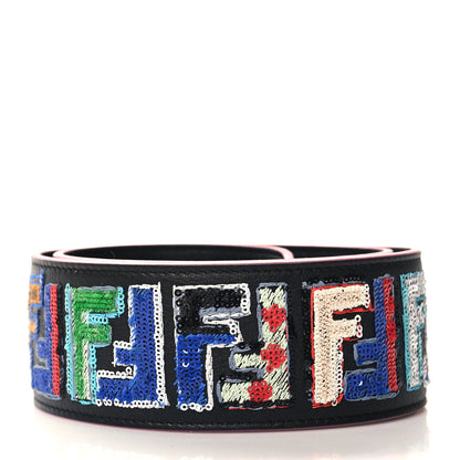 Fendi Calfskin Sequin Fun Fair Strap You Black Multicolor 2 of 5