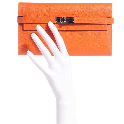 Hermes Epsom Kelly Longue Wallet Orange 2 of 18