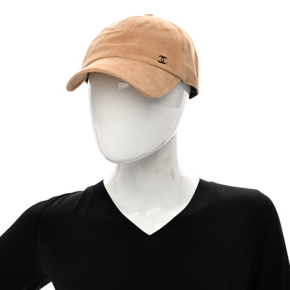 Chanel Suede Goatskin CC Cap Hat Beige 2 of 8