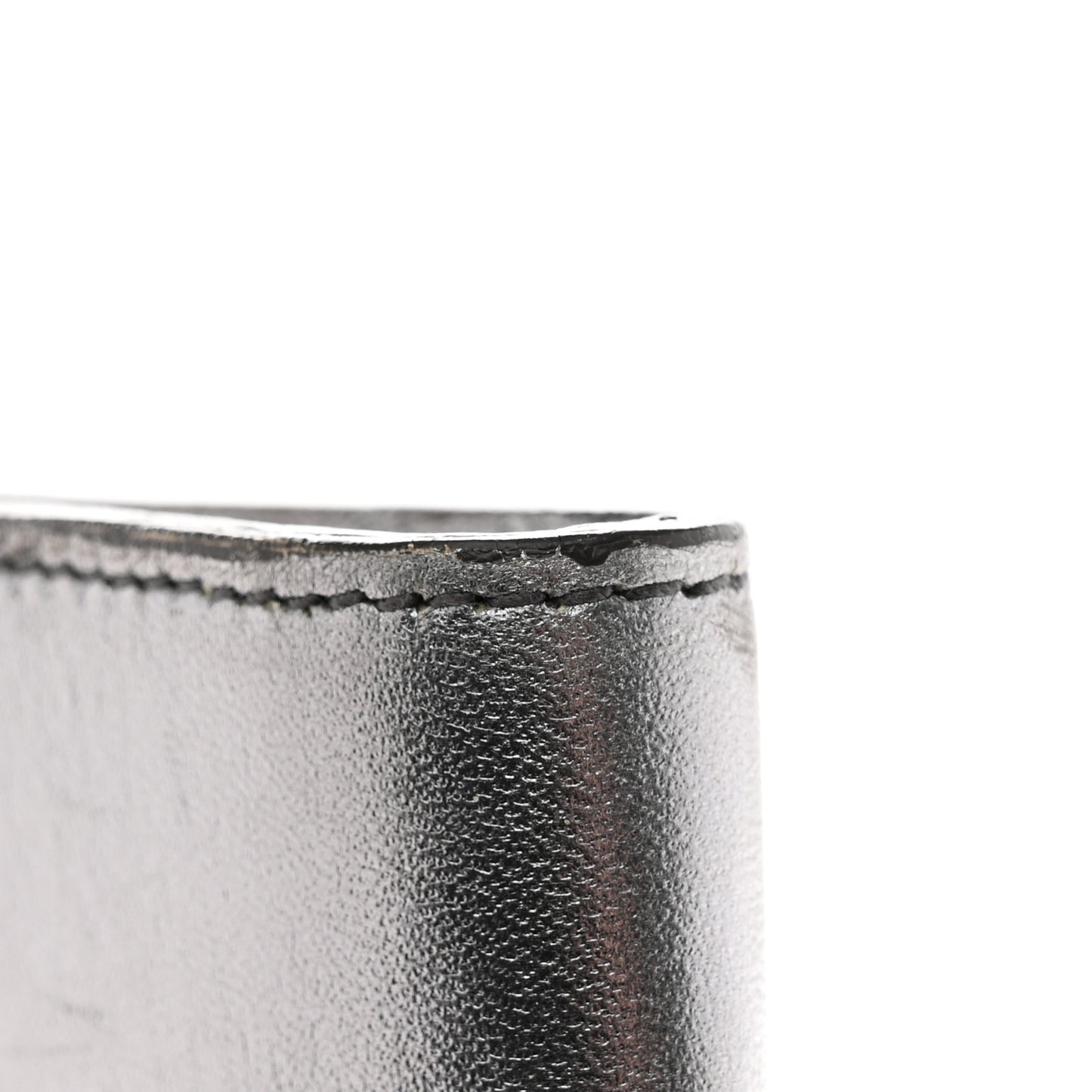 Metallic Calfskin Y-Mail Clutch Silver