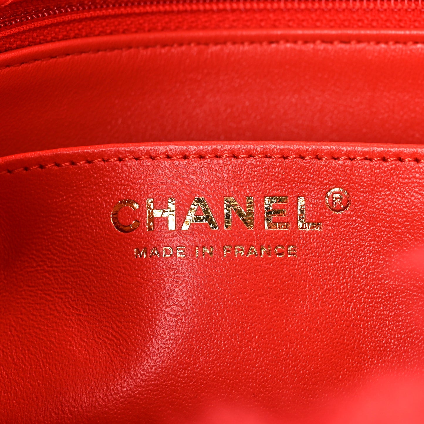 Shearling Lambskin Quilted Flap Bright Red
