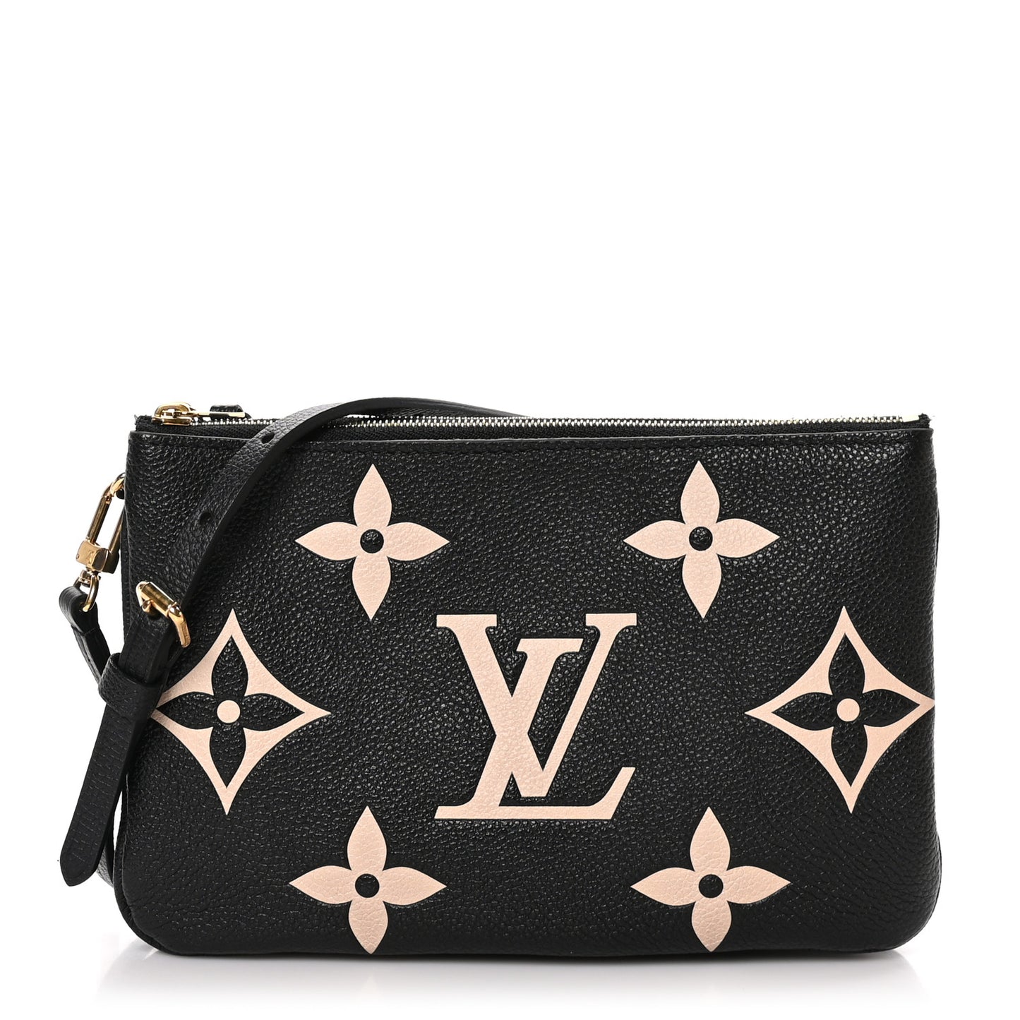 Empreinte Monogram Giant Double Zip Pochette Black Cream