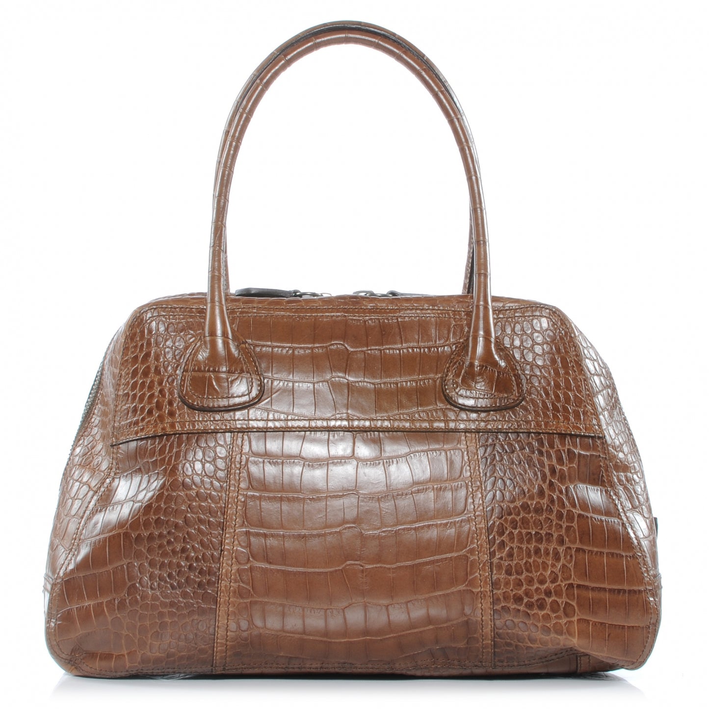 Calfskin Crocodile Embossed Winter Tabacco