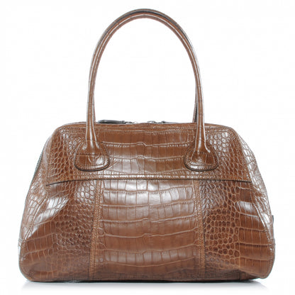 Prada Calfskin Crocodile Embossed Winter Tabacco 1 of 8