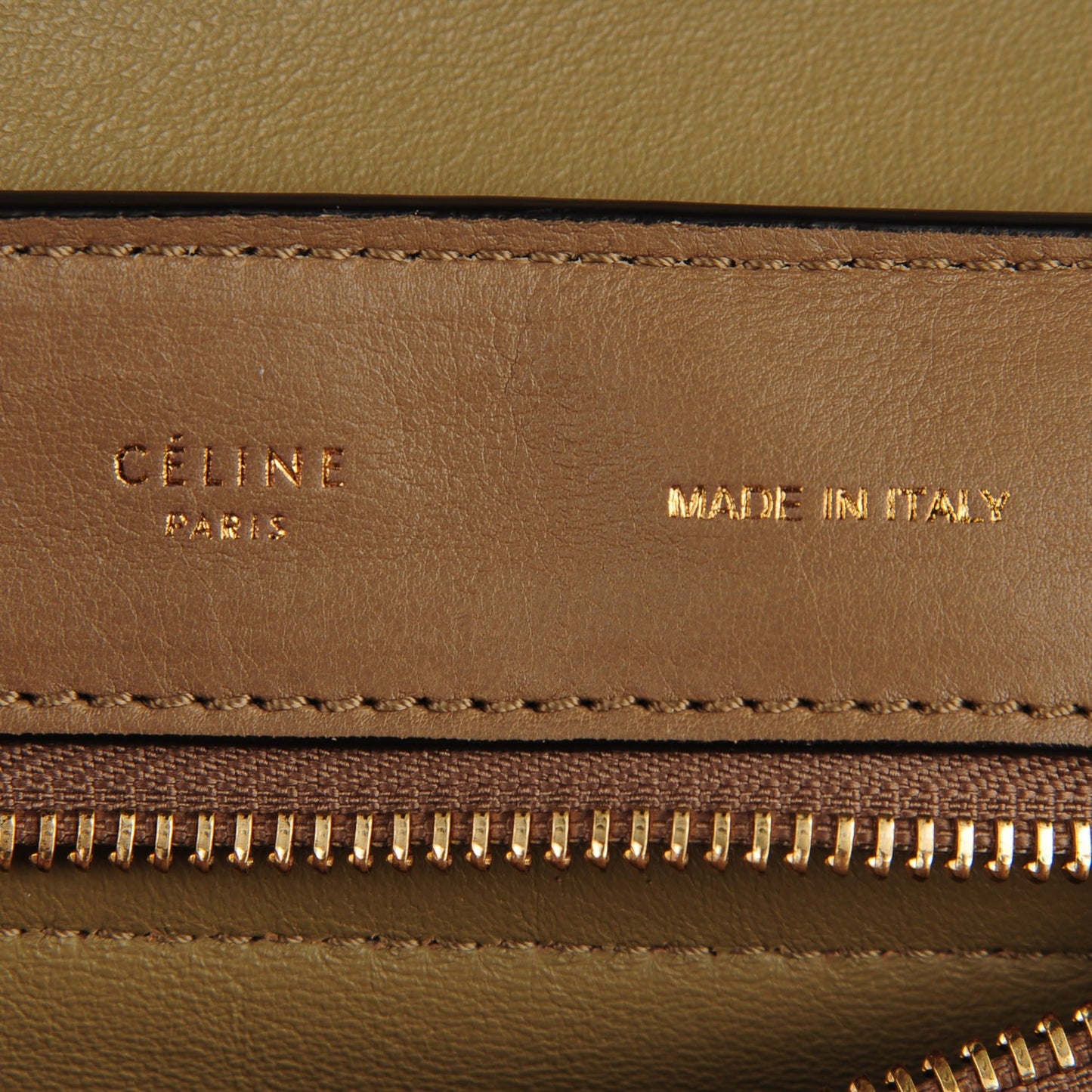 Smooth Calfskin Suede Medium Tri-Color Trapeze Olive