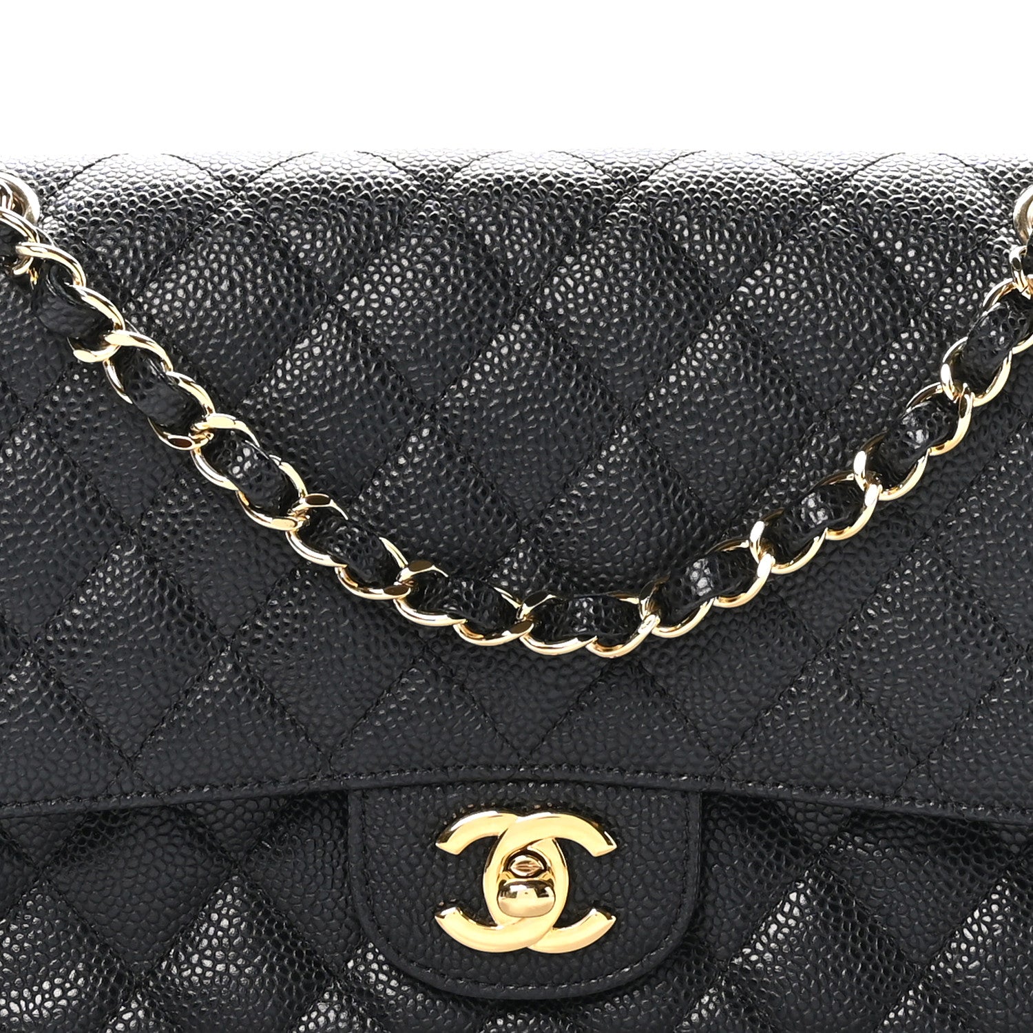 Chanel Caviar Quilted Medium Double Flap Black 8 of 10